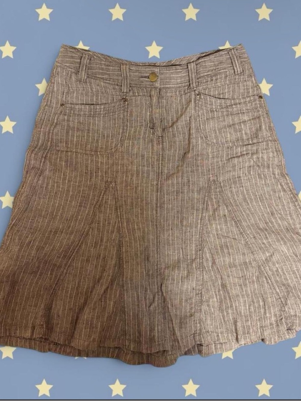 Marks & Spencer Brown Pinstripe Skirt